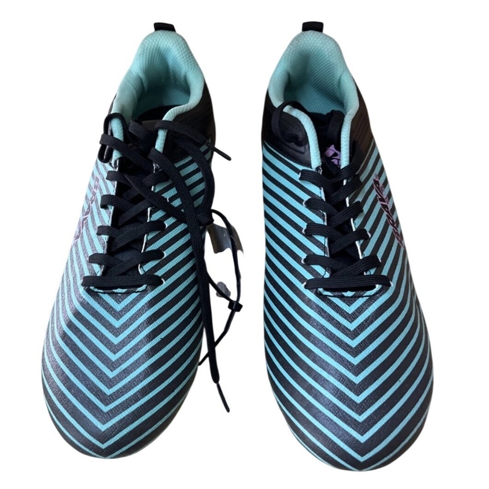 Brava Alert Mens Soccer Football Cleats Black Teal Striped Size 9.5 XLL916958